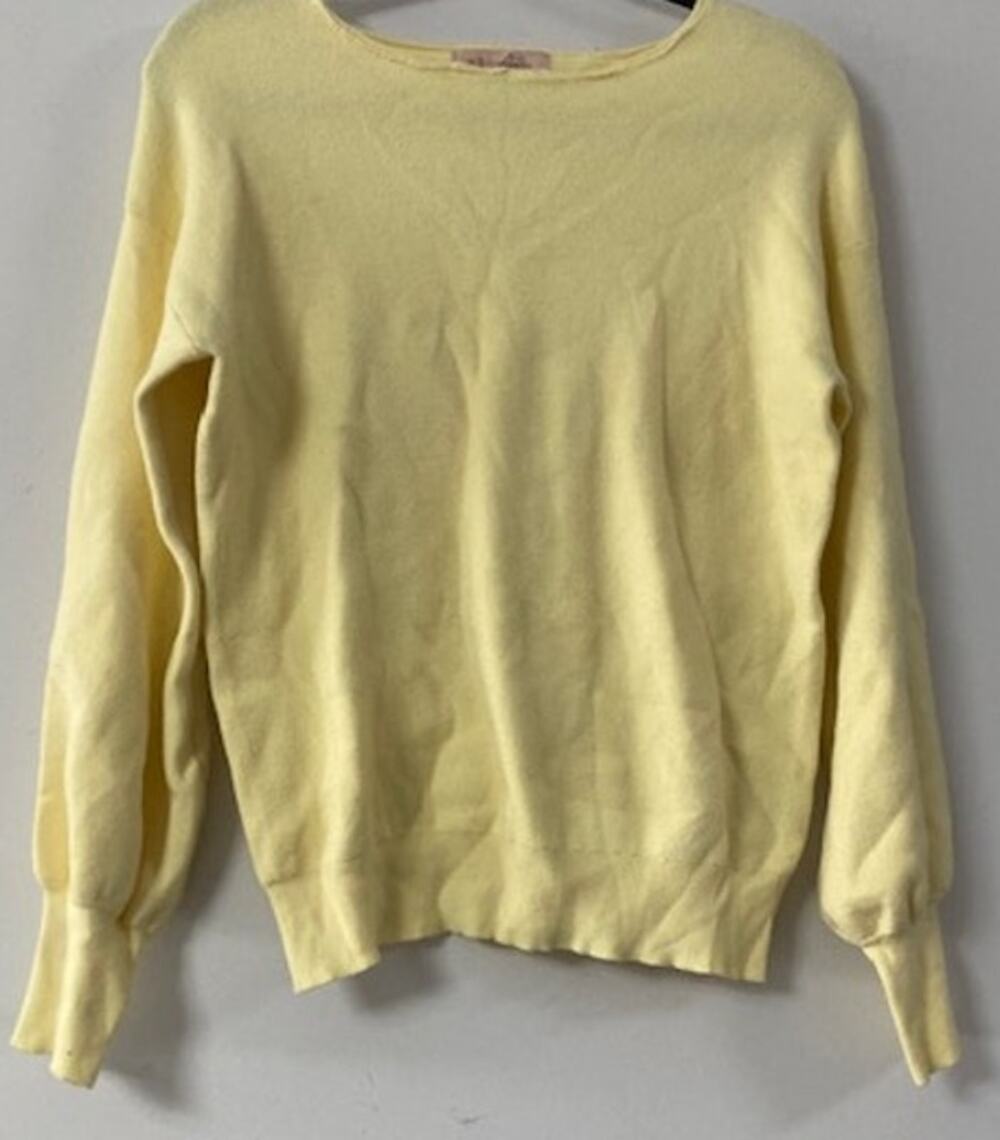 Philosophy Yellow Puff Sleeve Lightweight Sweater | Size S